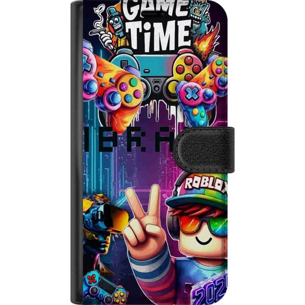Kompatibel Tegnebogsetui til Apple iPhone 13 mini Neon Gamer-kunst