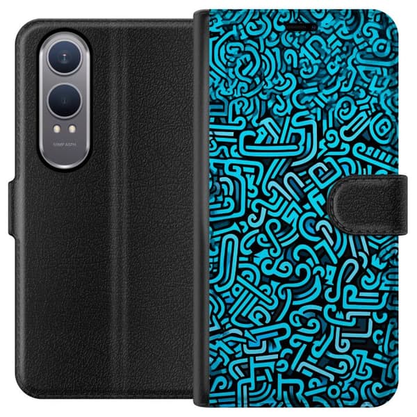 Kompatibelt Plånboksfodral till OnePlus Nord CE4 Lite Blå abstrakt graffiti