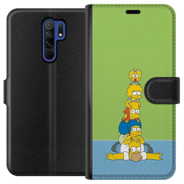 Kompatibelt Plånboksfodral till Xiaomi Redmi 9 Simpsonfamiljen staplad
