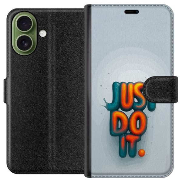 Kompatibel Tegnebogsetui til Apple iPhone 17 Grafisk tekstdesign med Just Do It i moderne farverig typografi
