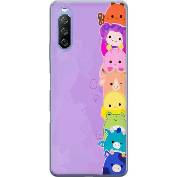 Kompatibelt Mobildeksel til Sony Xperia 10 III Lite  Lekende illustrasjon med glade Dumpling Squishy-karakterer i regnbuefarger