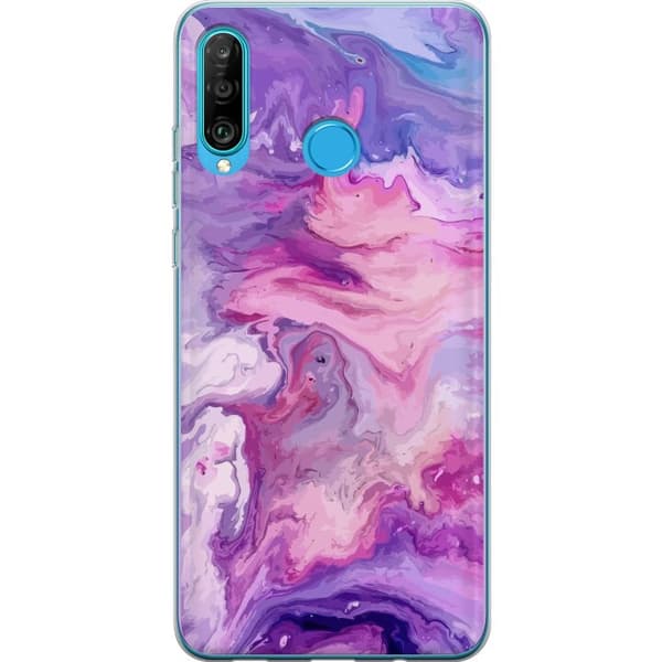 Kompatibelt Mobilskal till Huawei P30 lite Marmor Lila