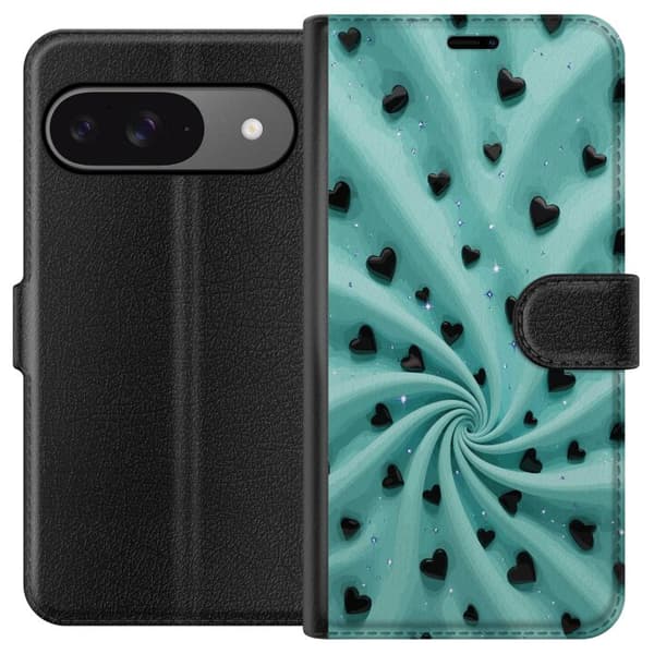 Kompatibel Tegnebogsetui til Google Pixel 9 Pro Romantisk abstrakt hjertemotiv