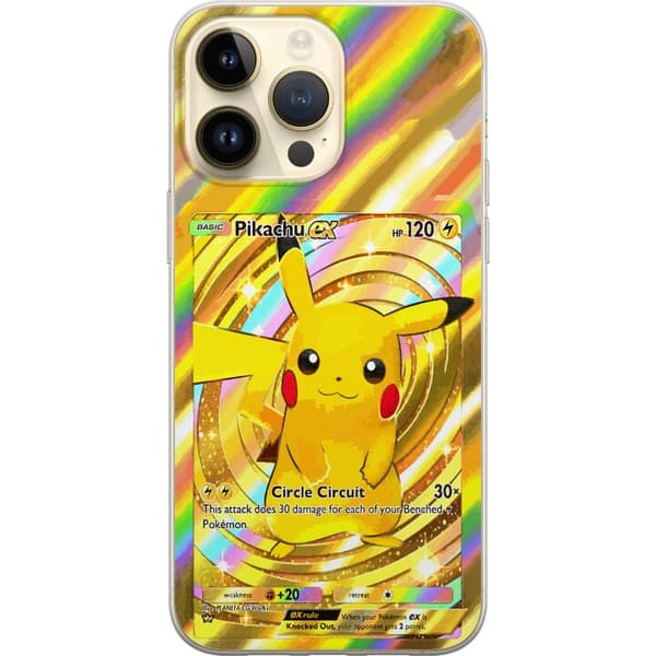 Kompatibelt Mobildeksel til Apple iPhone 14 Pro Max Blank Pikachu EX-design med samlebåndsfølelse