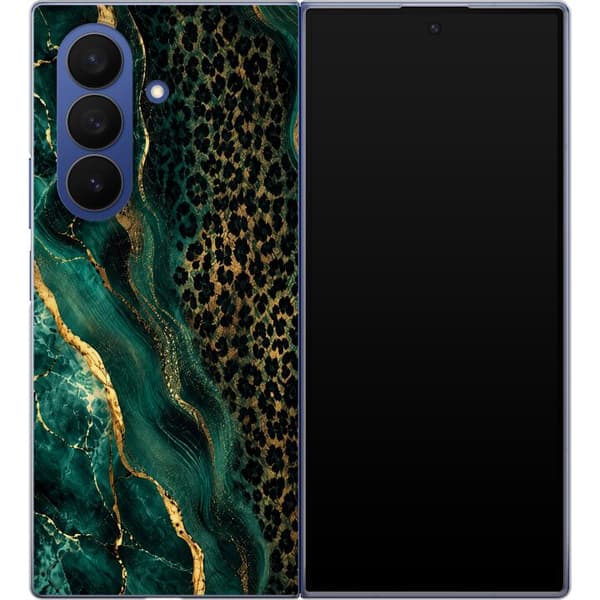 Kompatibelt Mobilskal till Samsung Galaxy Z Fold7 Emerald Leopard