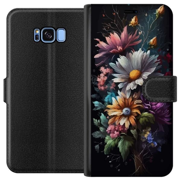 Kompatibelt Plånboksfodral till Samsung Galaxy S8 Blommor