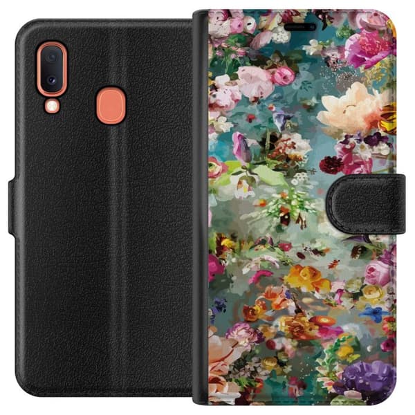 Kompatibelt Lommeboketui til Samsung Galaxy A20e Blomster