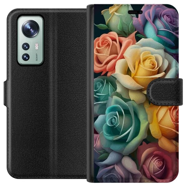 Kompatibel Tegnebogsetui til Xiaomi 12 Farverige Roser