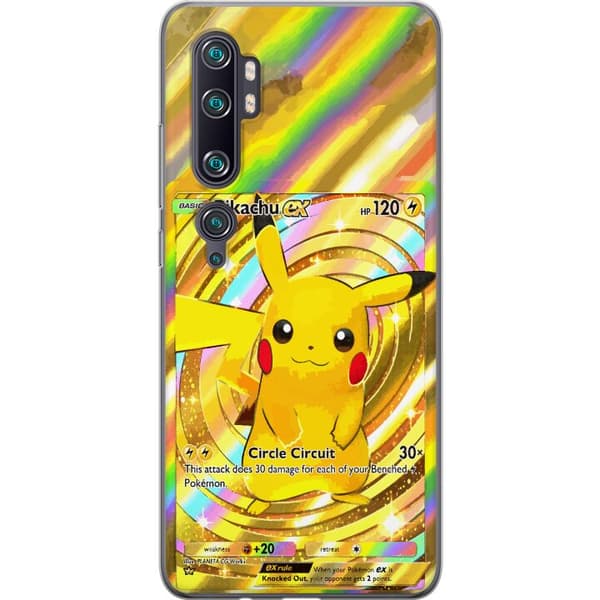 Kompatibelt Mobildeksel til Xiaomi Mi Note 10 Pro Blank Pikachu EX-design med samlebåndsfølelse