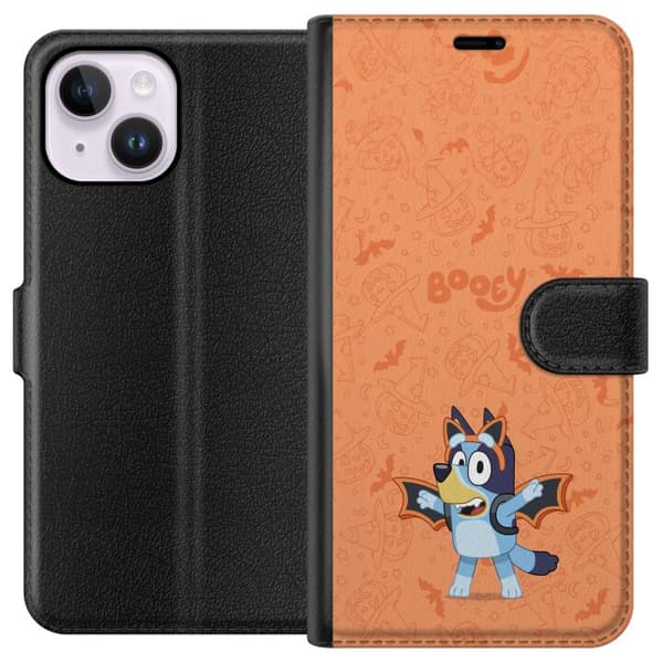 Kompatibel Tegnebogsetui til Apple iPhone 14 Plus Søde tegnede Halloweenmotiver for børn