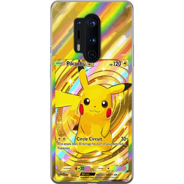Kompatibelt Mobildeksel til OnePlus 8 Pro Blank Pikachu EX-design med samlebåndsfølelse