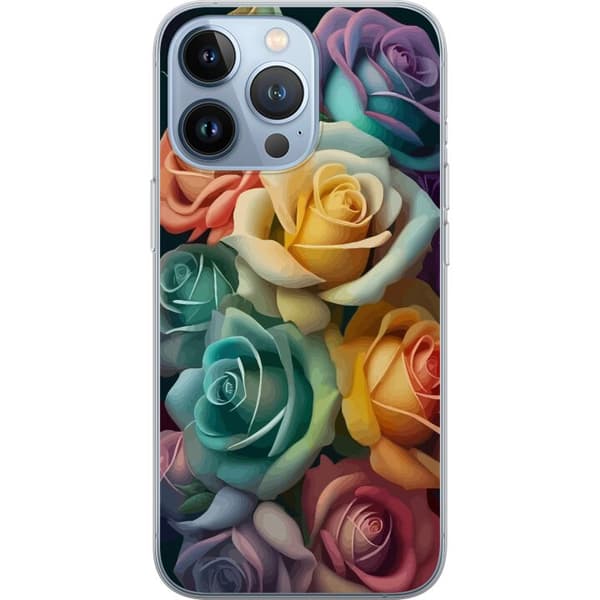 Kompatibelt Mobilskal till Apple iPhone 13 Pro Färgglada rosor