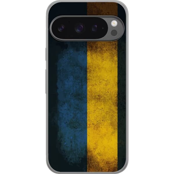 Kompatibelt Mobildeksel til Google Pixel 9 Pro XL Ukrainsk flagg med rustikk, vintageinspirert design