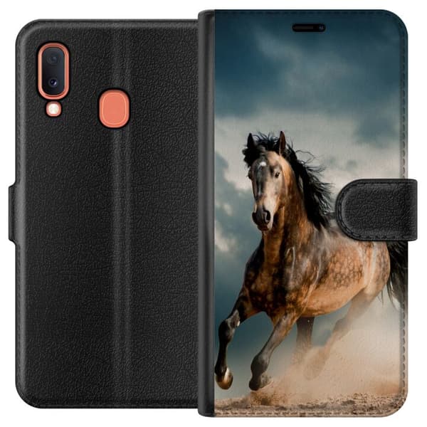 Kompatibelt Plånboksfodral till Samsung Galaxy A20e Springande Häst