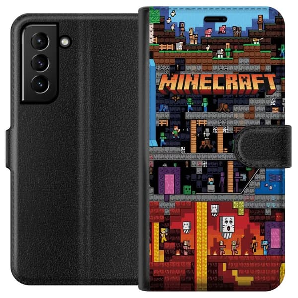 Kompatibelt Lommeboketui til Samsung Galaxy S21+ 5G Minecraft