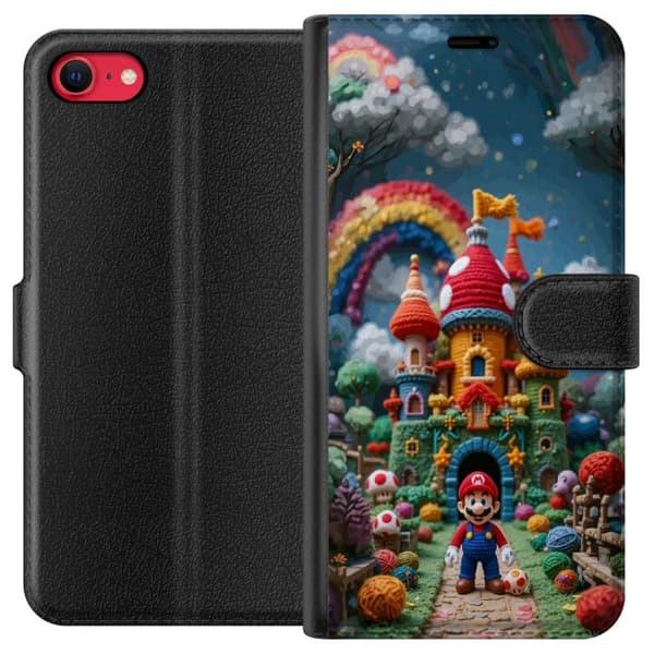 Kompatibelt Plånboksfodral till Apple iPhone SE (2022) Super Mario-inspirerat äventyrstema