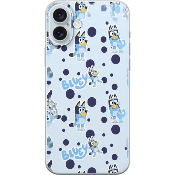 Kompatibelt Mobildeksel til Apple iPhone 16 Plus Bluey-mønster i lyseblå design
