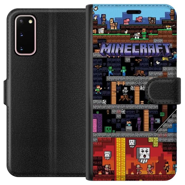 Kompatibel Tegnebogsetui til Samsung Galaxy S20 Minecraft