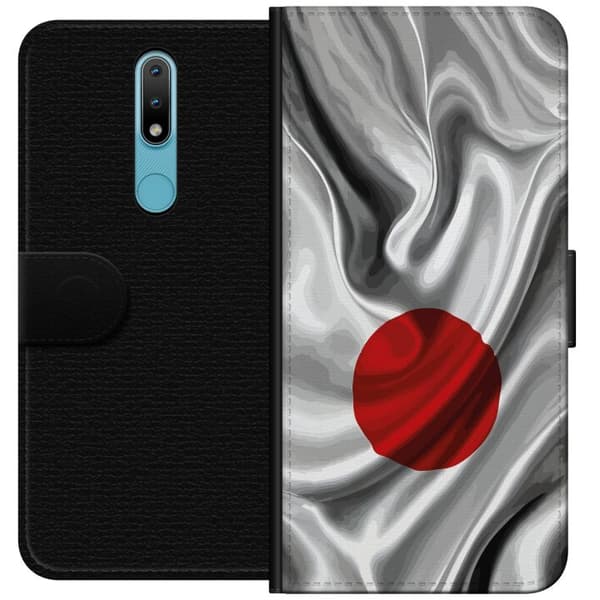 Kompatibel Tegnebogsetui til Nokia 2.4 Modern rumdesign med abstrakt planet