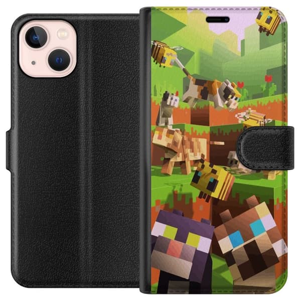 Kompatibelt Plånboksfodral till Apple iPhone 13 mini MineCraft
