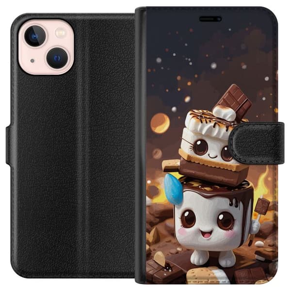 Kompatibel Tegnebogsetui til Apple iPhone 13 mini Sød dessertdesign med marshmallow