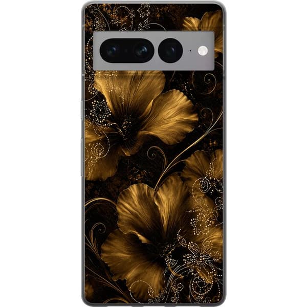 Kompatibelt Mobildeksel til Google Pixel 7 Pro Gyllen blomstring