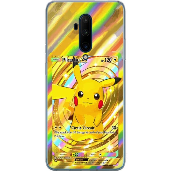 Kompatibelt Mobildeksel til OnePlus 7T Pro Blank Pikachu EX-design med samlebåndsfølelse