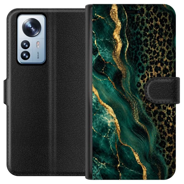 Kompatibelt Plånboksfodral till Xiaomi 12 Pro Emerald Leopard