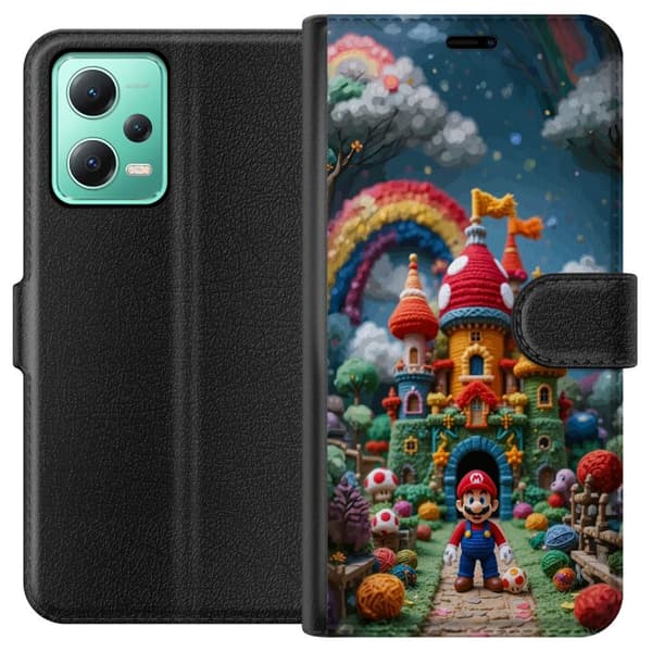 Kompatibelt Lommeboketui til Xiaomi Redmi Note 12 Super Mario-inspirert eventyrtema