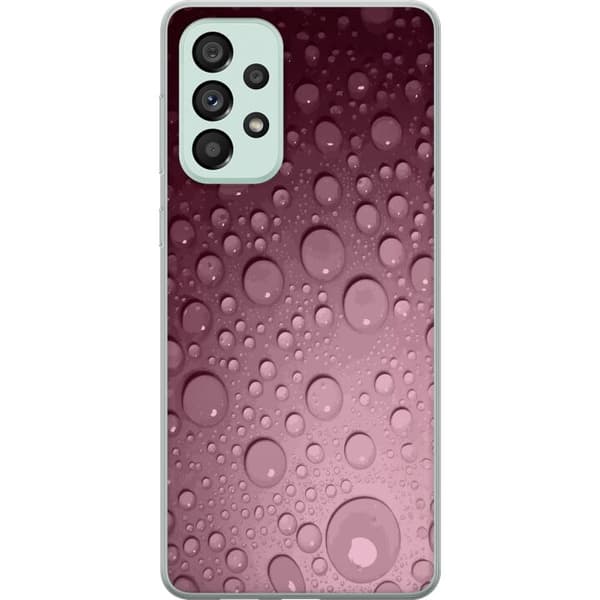 Kompatibelt Mobildeksel til Samsung Galaxy A73 5G Rosa vattendroppar