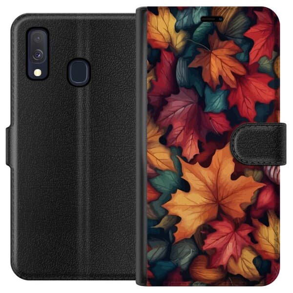 Kompatibelt Plånboksfodral till Samsung Galaxy A40 Höstlöv