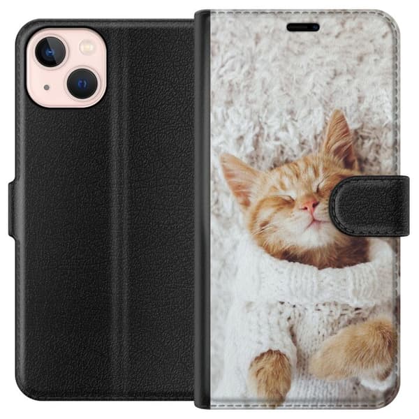 Kompatibelt Plånboksfodral till Apple iPhone 13 mini Kitty Sweater