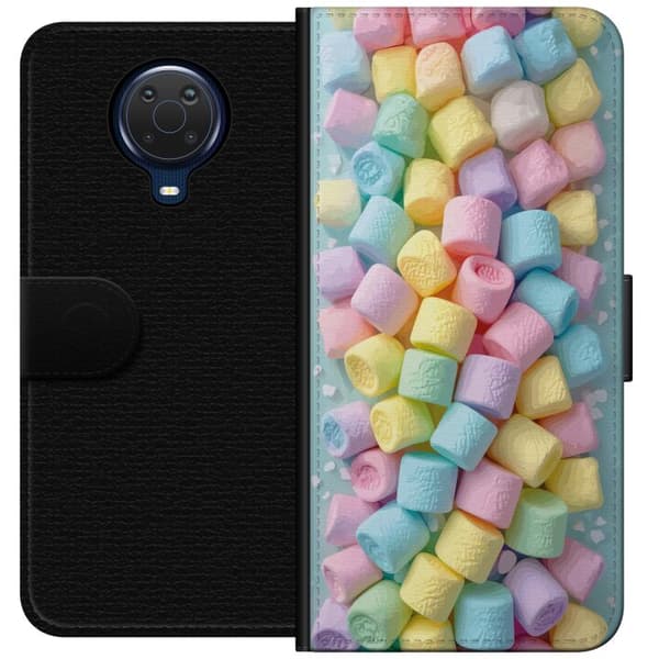 Kompatibelt Plånboksfodral till Nokia G20 Söt godisdesign med marshmallows