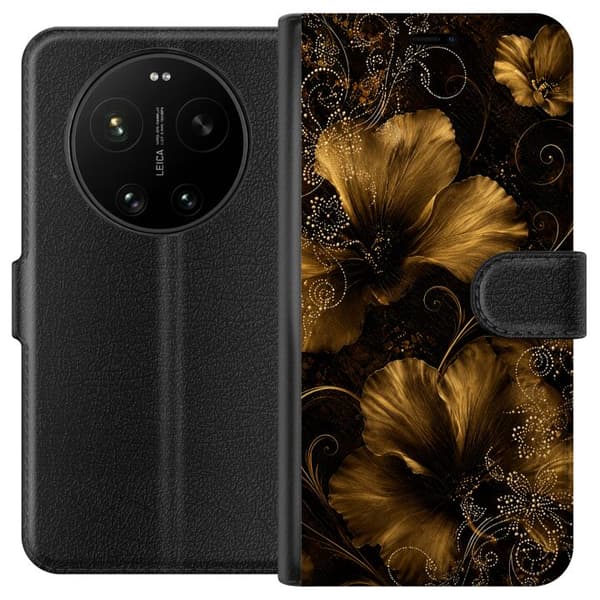 Kompatibel Tegnebogsetui til Xiaomi 17 Ultra Gylden blomstring