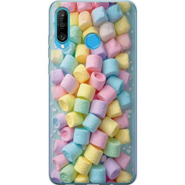 Kompatibelt Mobildeksel til Huawei P30 lite Søt godisdesign med marshmallows