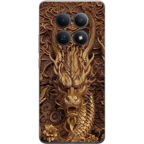Kompatibelt Mobildeksel til Xiaomi Redmi Note 15 Pro Elegant dragemotiv i gull