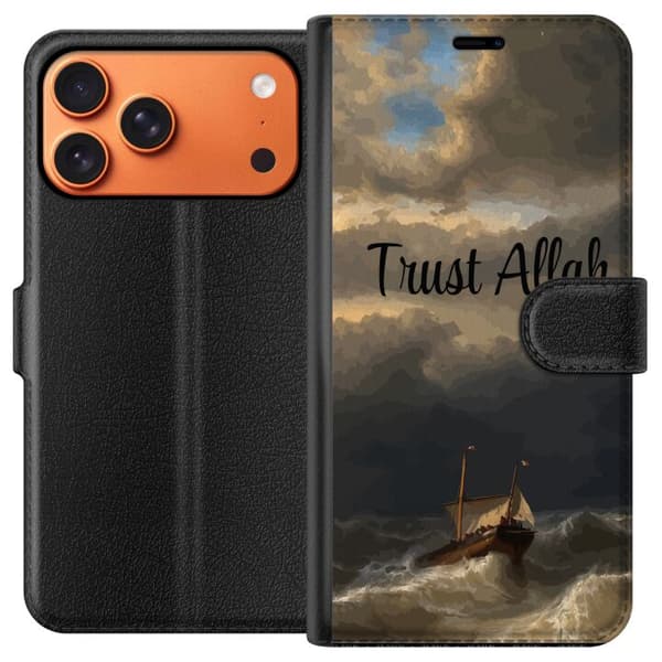 Kompatibelt Lommeboketui til Apple iPhone 17 Pro Max Trust Allah över stormigt hav