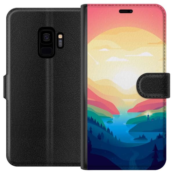 Kompatibelt Plånboksfodral till Samsung Galaxy S9 Pink Horizon