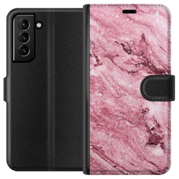 Kompatibelt Lommeboketui til Samsung Galaxy S21+ 5G rosa