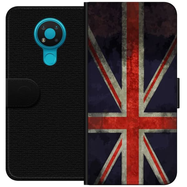 Kompatibelt Lommeboketui til Nokia 3.4 Britisk flagg med rustikk følelse