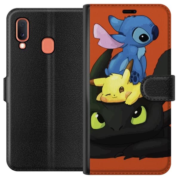 Kompatibelt Lommeboketui til Samsung Galaxy A20e Lilo og Stitch