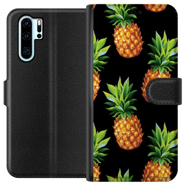Kompatibelt Lommeboketui til Huawei P30 Pro Ananas