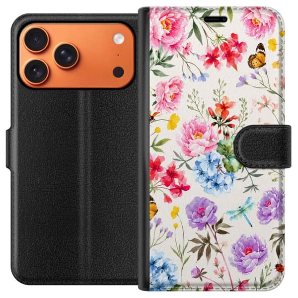 Kompatibelt Lommeboketui til Apple iPhone 17 Pro Max Blomsterselskapet