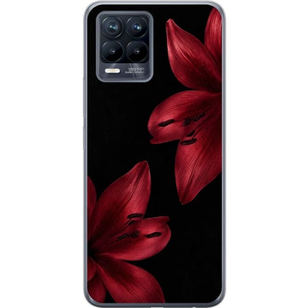 Kompatibelt Mobilskal till Realme 8 Red Lily Noir
