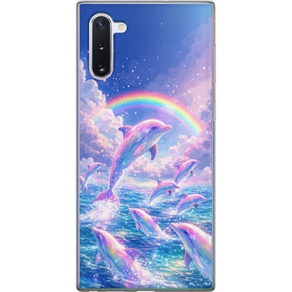 Kompatibel Mobilcover til Samsung Galaxy Note10 Glittrande regnbågsdelfiner