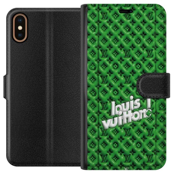 Kompatibel Tegnebogsetui til Apple iPhone X Grønt luksusmønster med monogram