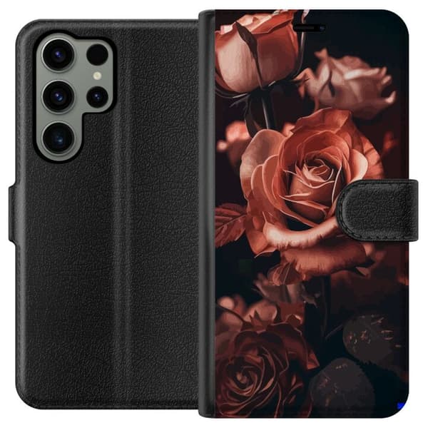 Kompatibel Tegnebogsetui til Samsung Galaxy S23 Ultra Blomster