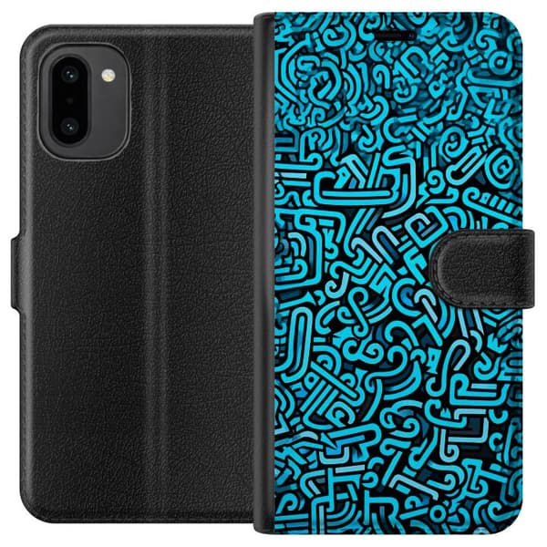 Kompatibelt Plånboksfodral till OnePlus 15R Blå abstrakt graffiti