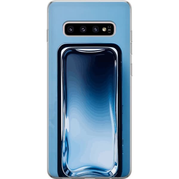 Kompatibelt Mobildeksel til Samsung Galaxy S10+ Blå glaseffekt
