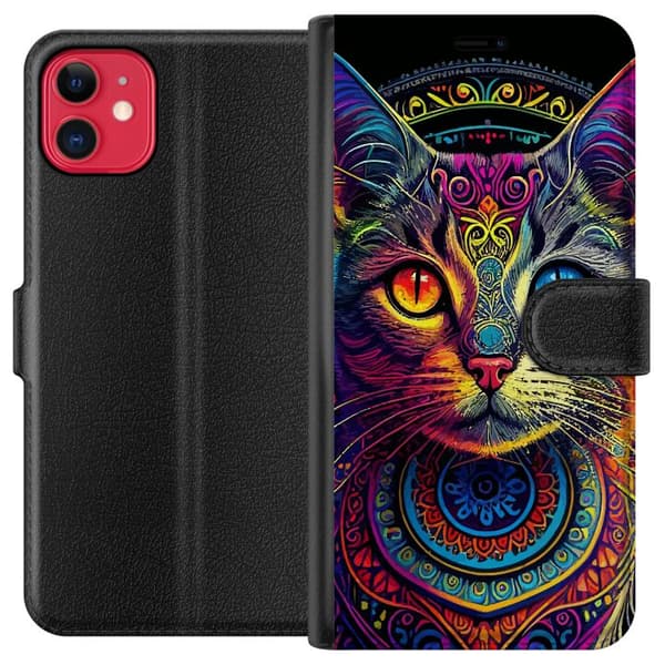 Kompatibelt Plånboksfodral till Apple iPhone 11 Katt